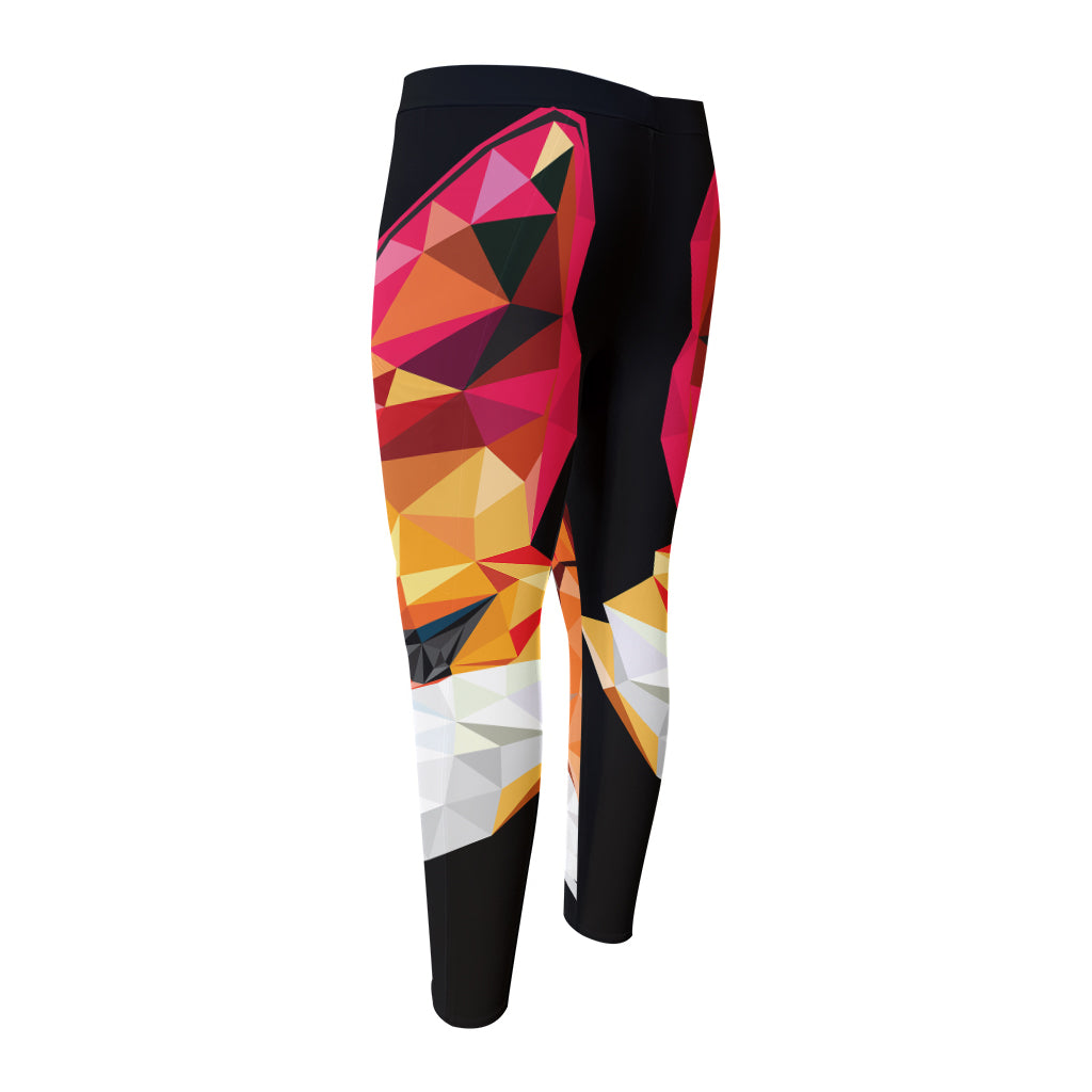 Geometric Fox Print Men's Compression Pants