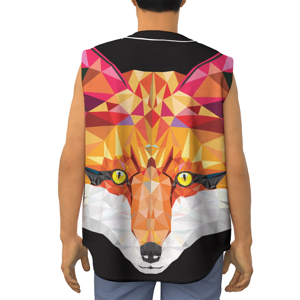 Geometric Fox Print Sleeveless Baseball Jersey