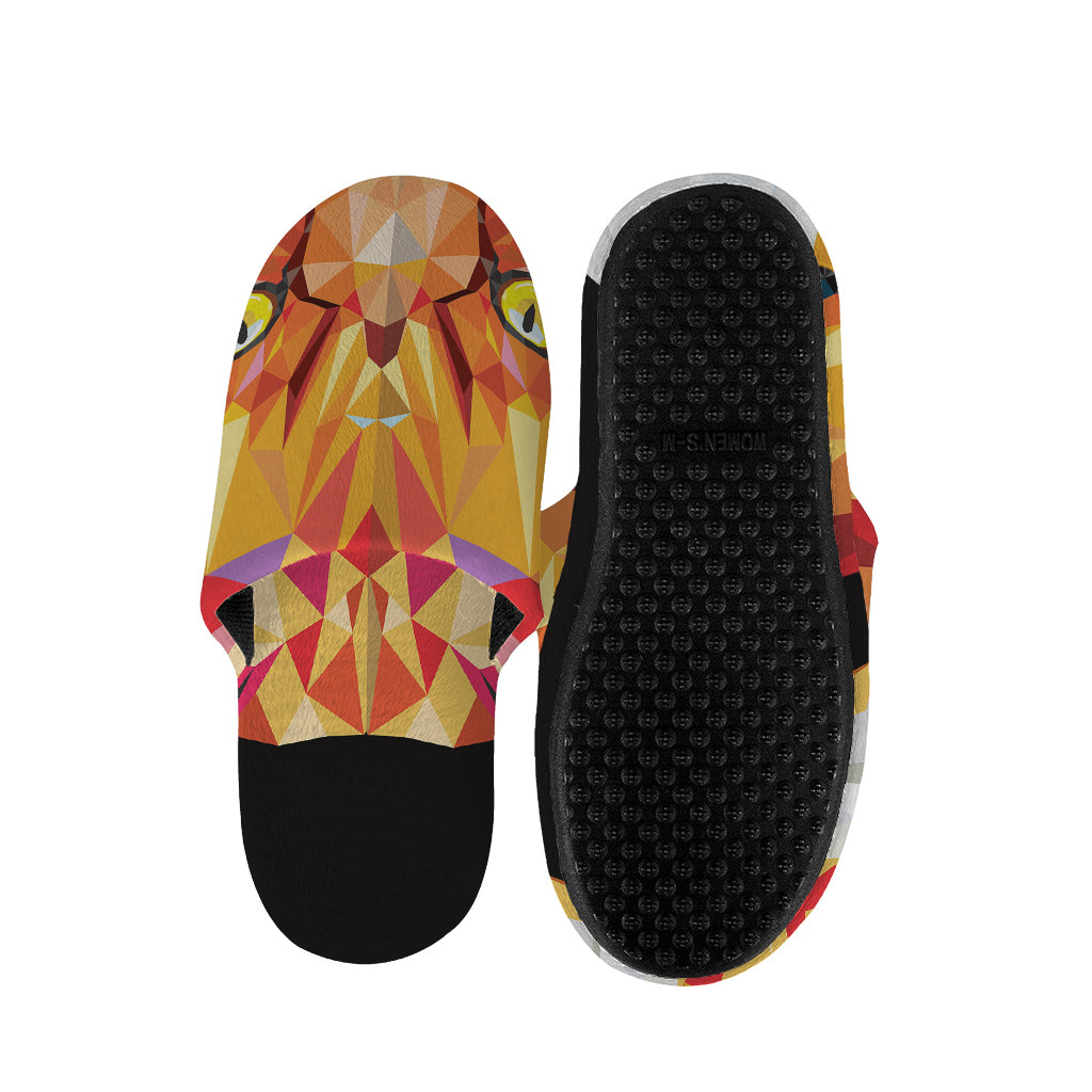 Geometric Fox Print Slippers