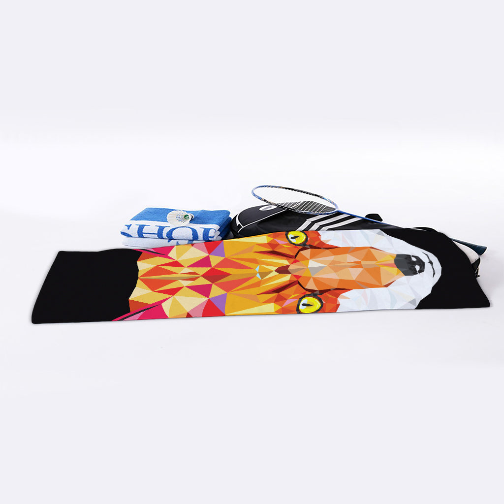 Geometric Fox Print Sports Towel