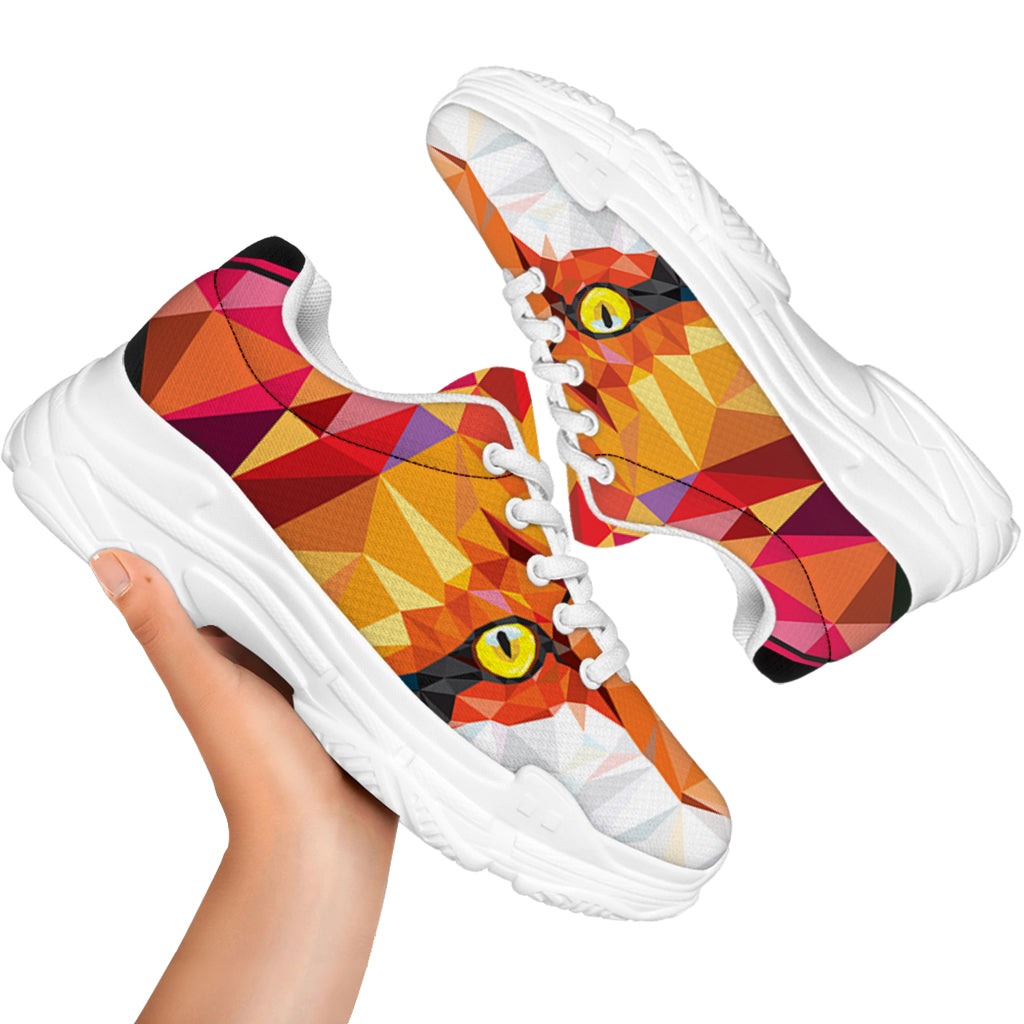 Geometric Fox Print White Chunky Shoes