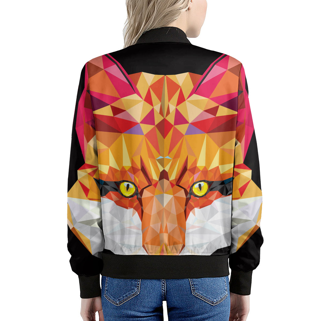 Geometric Fox Print Women's Bomber Jacket