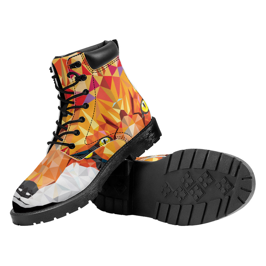 Geometric Fox Print Work Boots