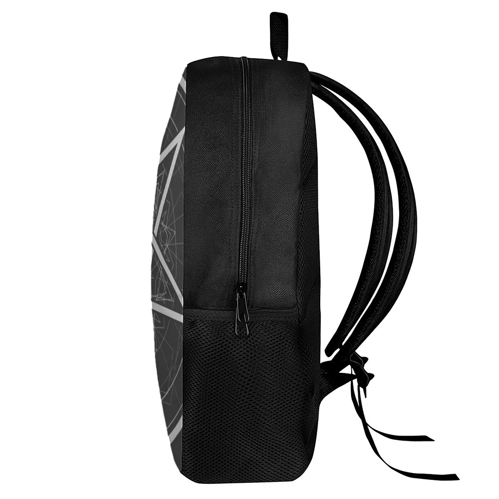 Geometric Inverted Pentagram Print 17 Inch Backpack