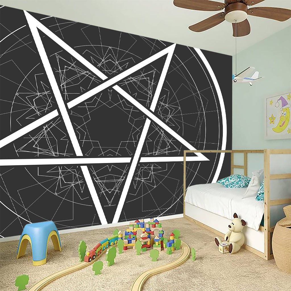 Geometric Inverted Pentagram Print Wall Sticker