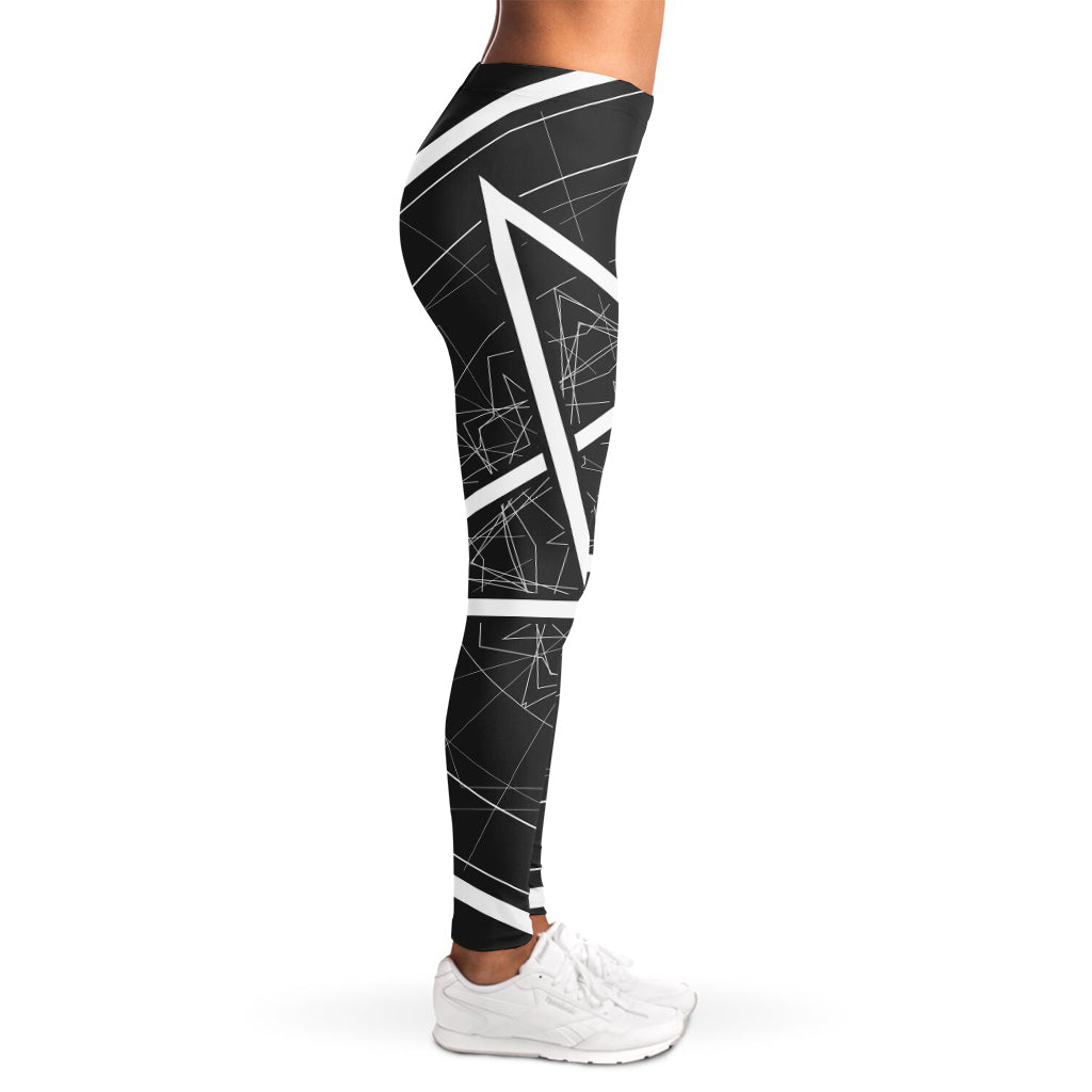 Geometric Inverted Pentagram Print Women's Leggings