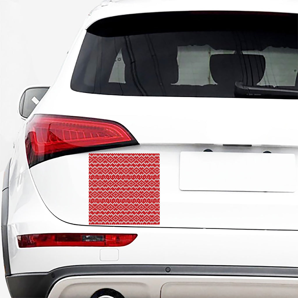 Geometric Knitted Pattern Print Car Sticker