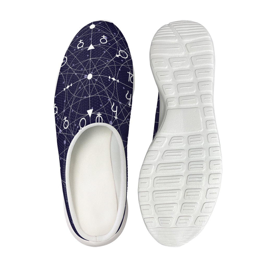 Geometric Moon Phase Print Mesh Casual Shoes