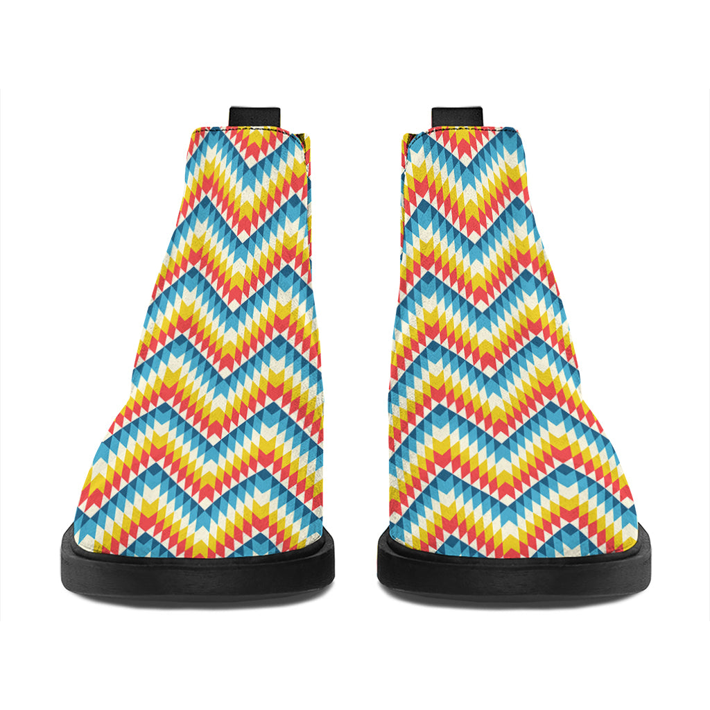 Geometric Native American Pattern Print Flat Ankle Boots