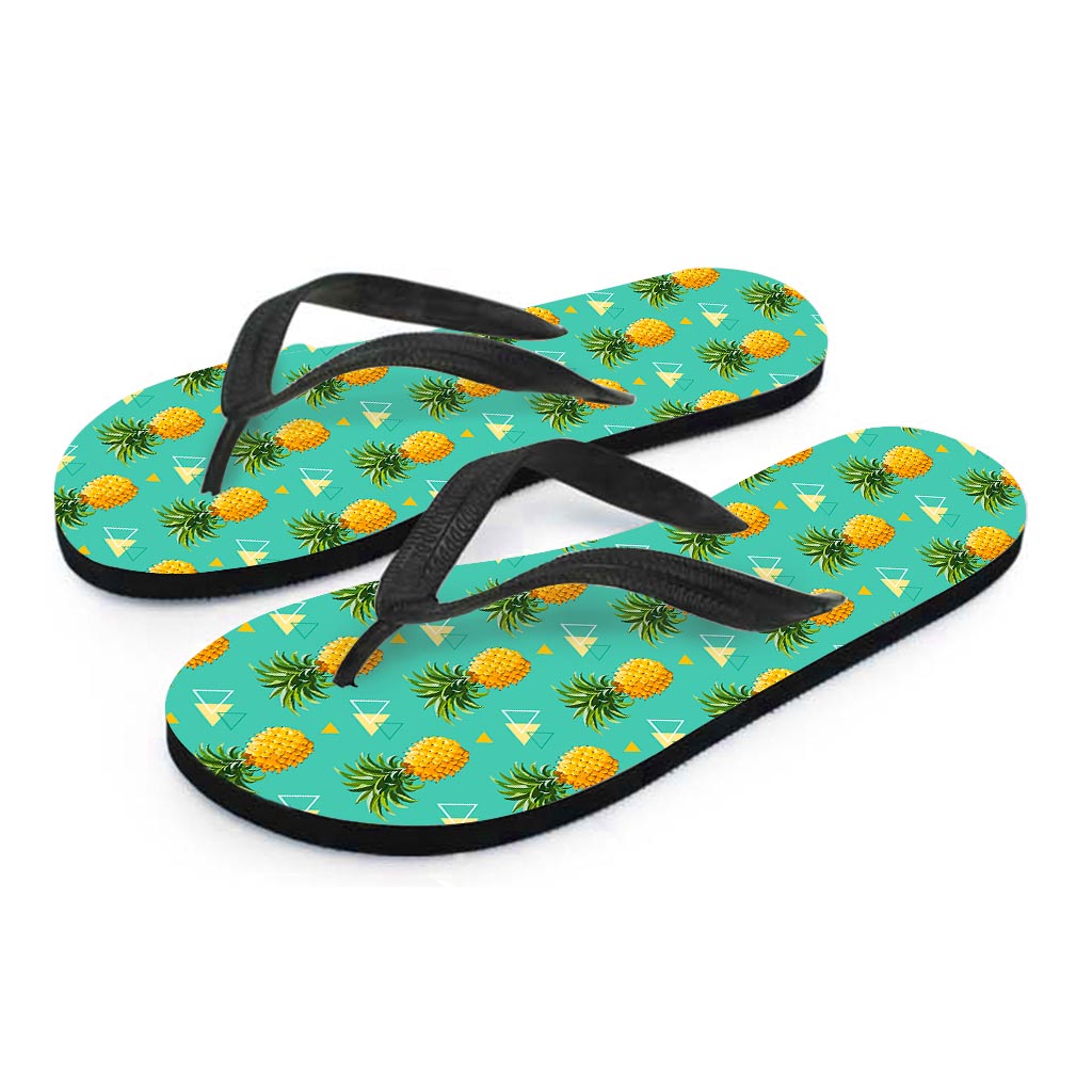 Geometric Pineapple Pattern Print Flip Flops
