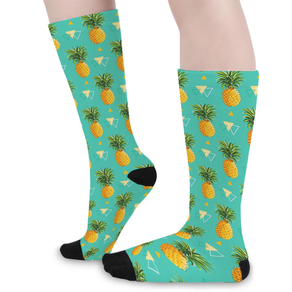 Geometric Pineapple Pattern Print Long Socks