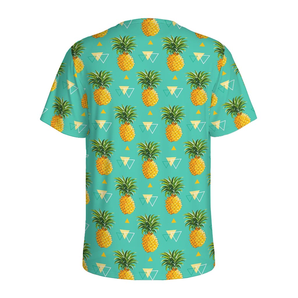 Geometric Pineapple Pattern Print Men's Sports T-Shirt