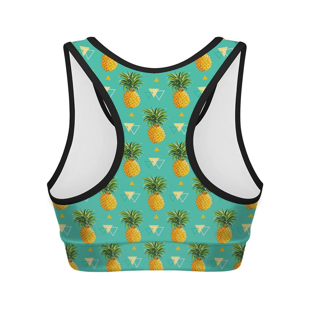 Geometric Pineapple Pattern Print Women's Sports Bra