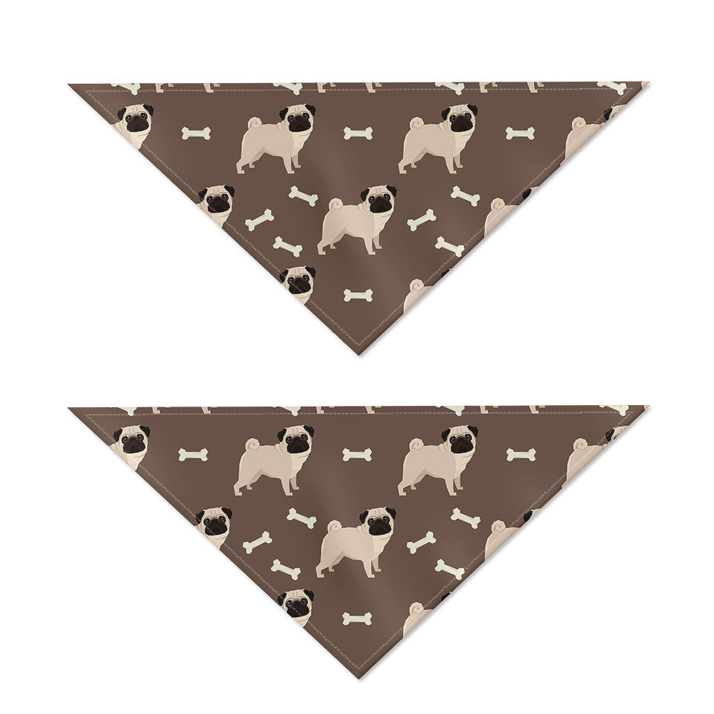 Geometric Pug Pattern Print Dog Bandana