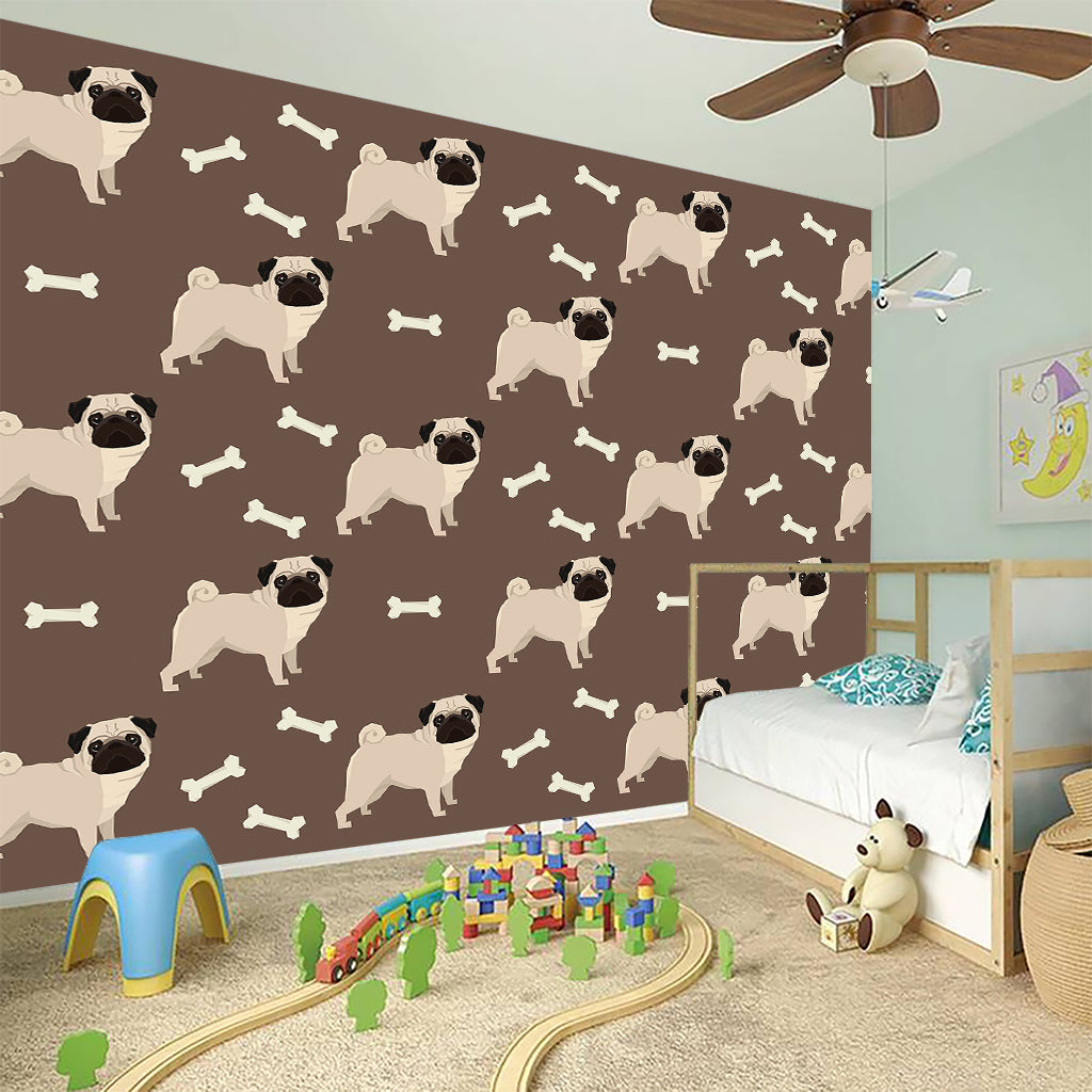 Geometric Pug Pattern Print Wall Sticker