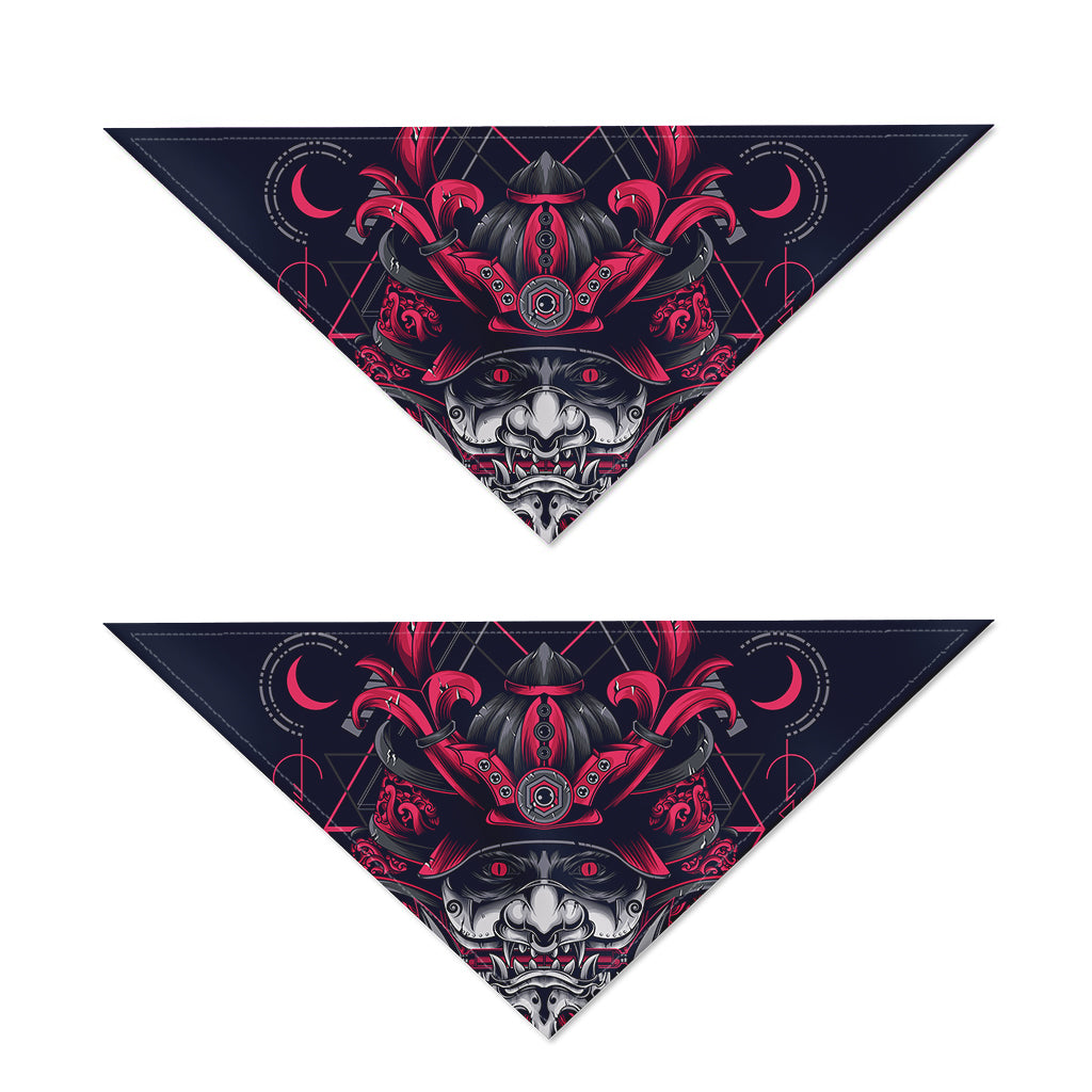 Geometric Samurai Mask Print Dog Bandana