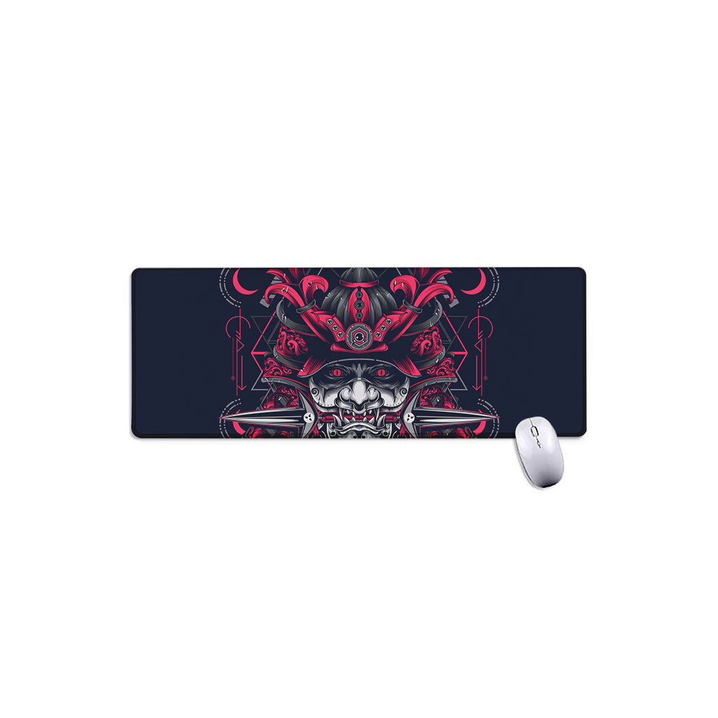Geometric Samurai Mask Print Extended Mouse Pad