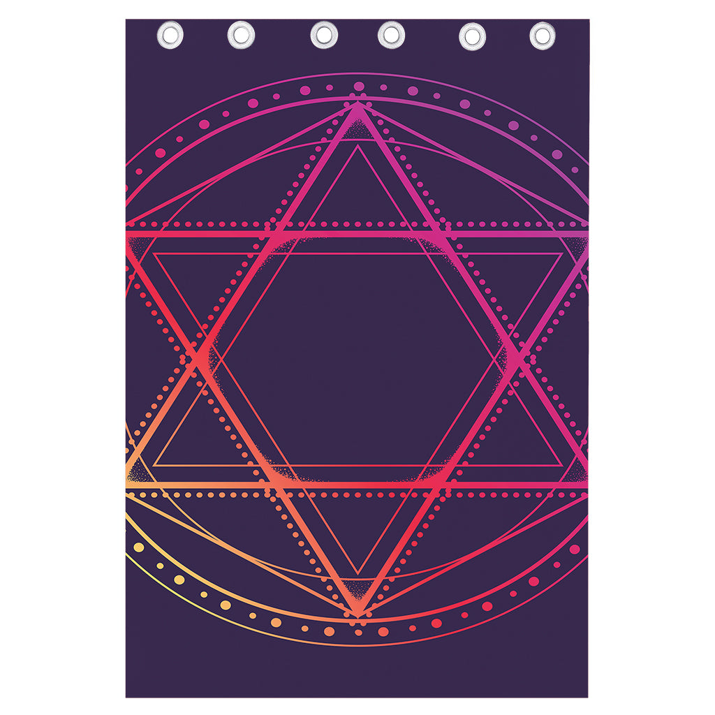 Geometric Star of David Print Curtain