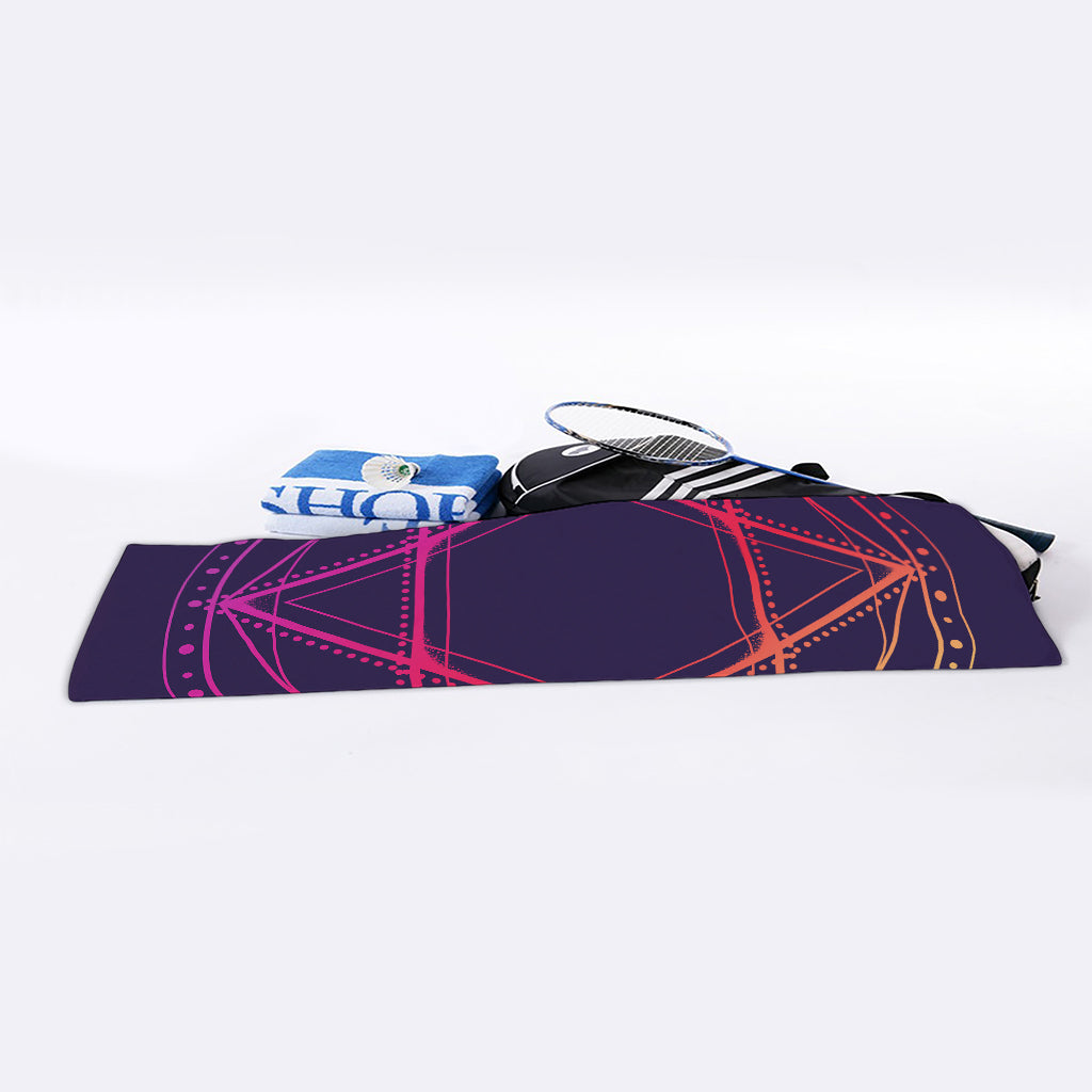 Geometric Star of David Print Sports Towel