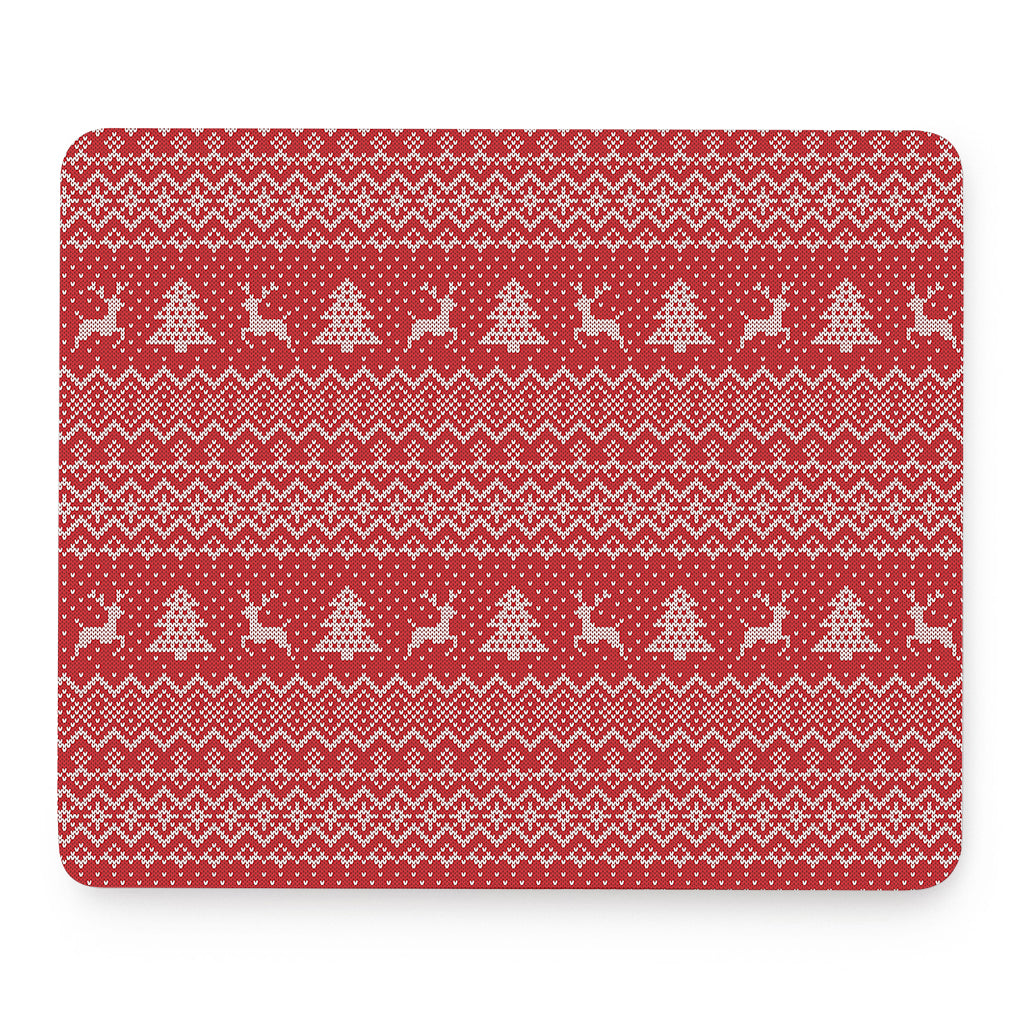 Geometric Xmas Knitted Pattern Print Mouse Pad
