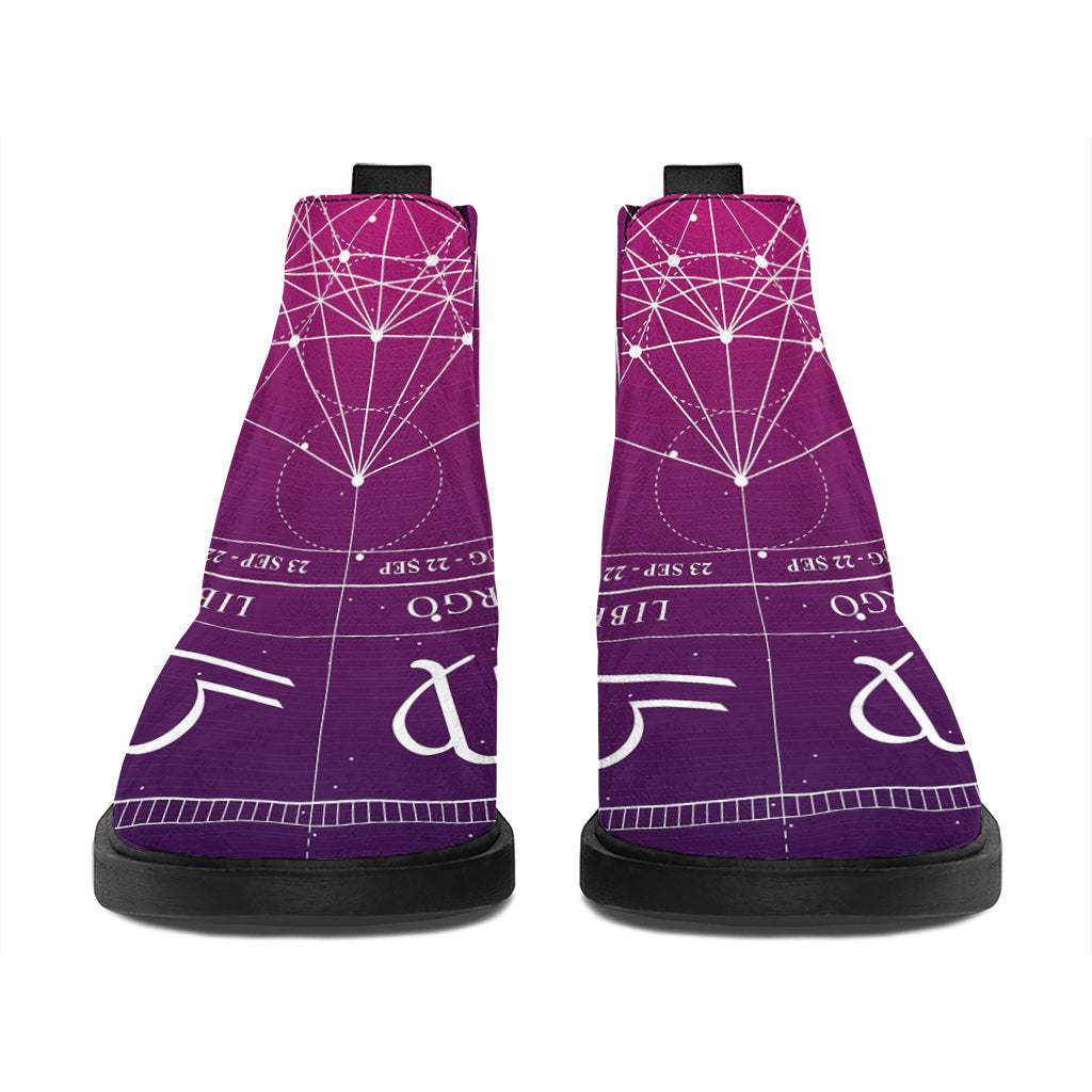 Geometric Zodiac Calendar Print Flat Ankle Boots