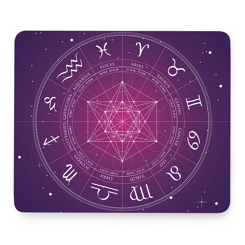 Geometric Zodiac Calendar Print Mouse Pad