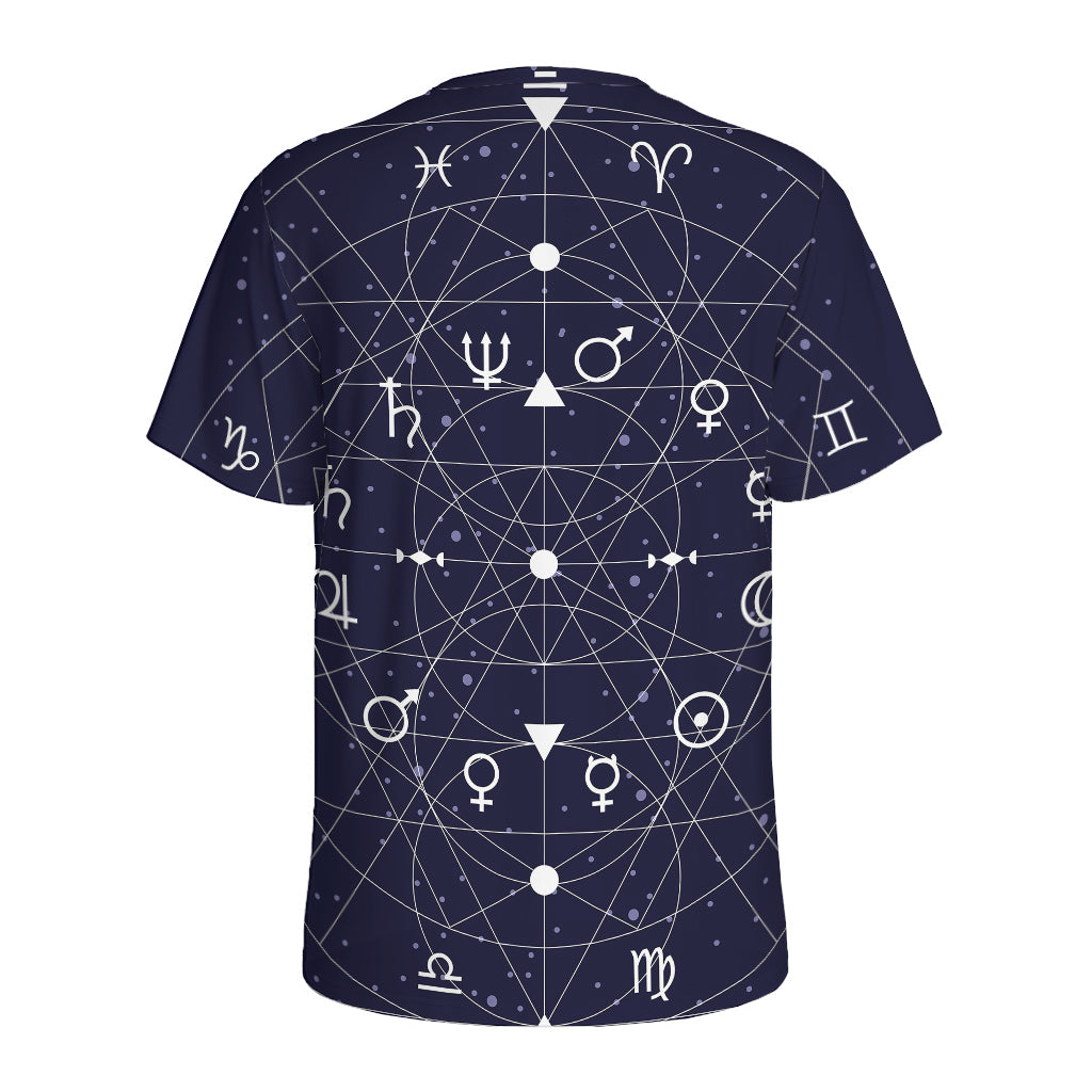 Geometric Zodiac Signs Print Men's Sports T-Shirt