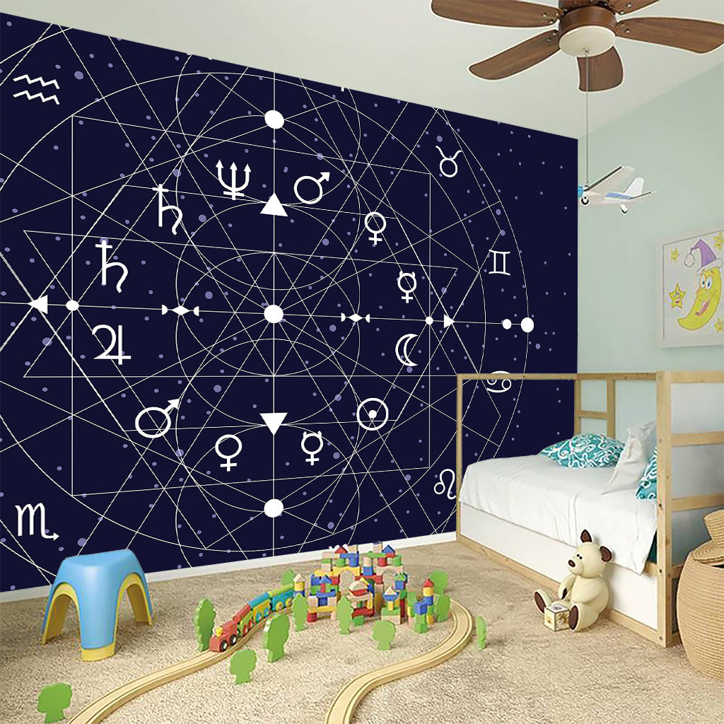 Geometric Zodiac Signs Print Wall Sticker