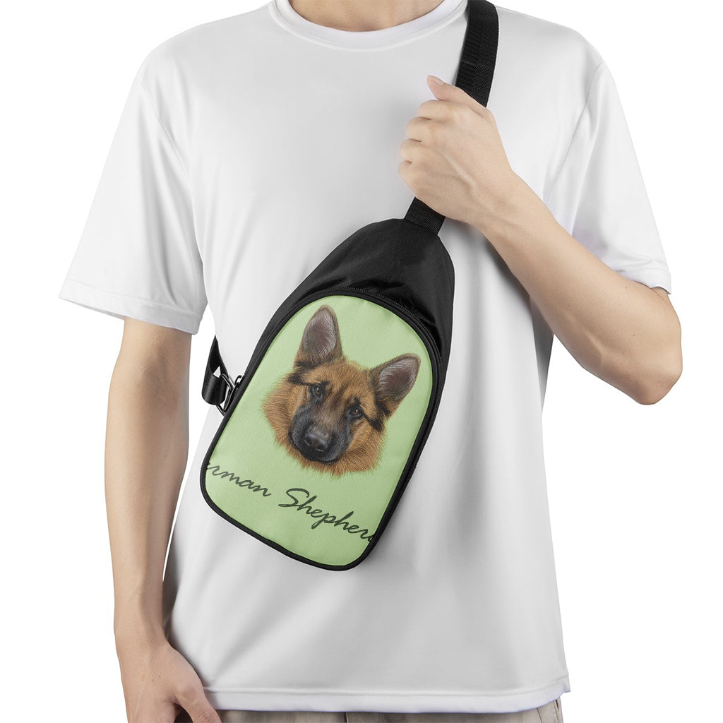 German Shepherd Dog Portrait Print Chest Bag