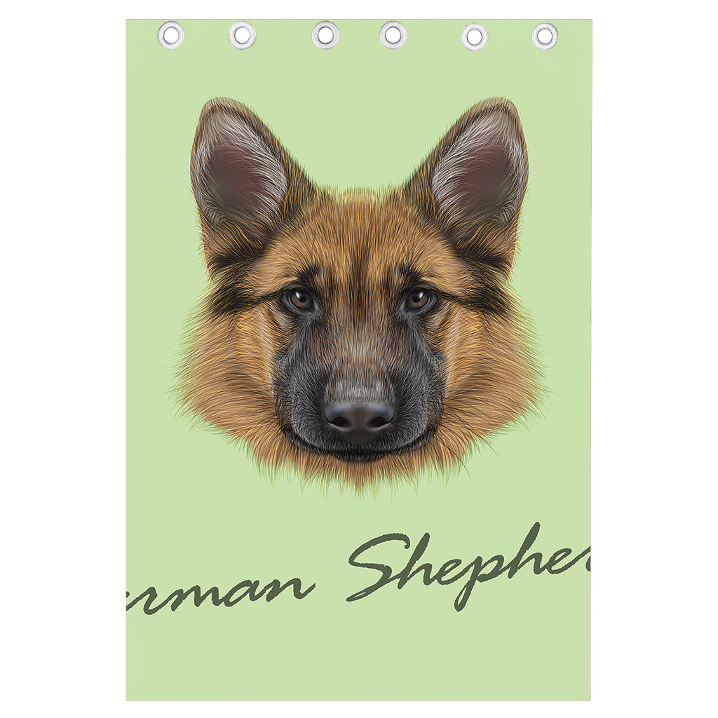 German Shepherd Dog Portrait Print Curtain