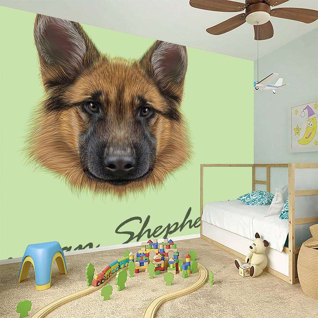 German Shepherd Dog Portrait Print Wall Sticker