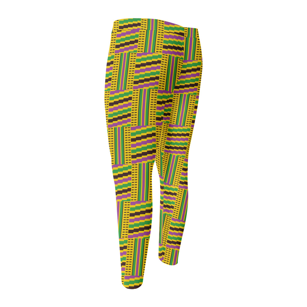 Ghana Kente Pattern Print Men's Compression Pants