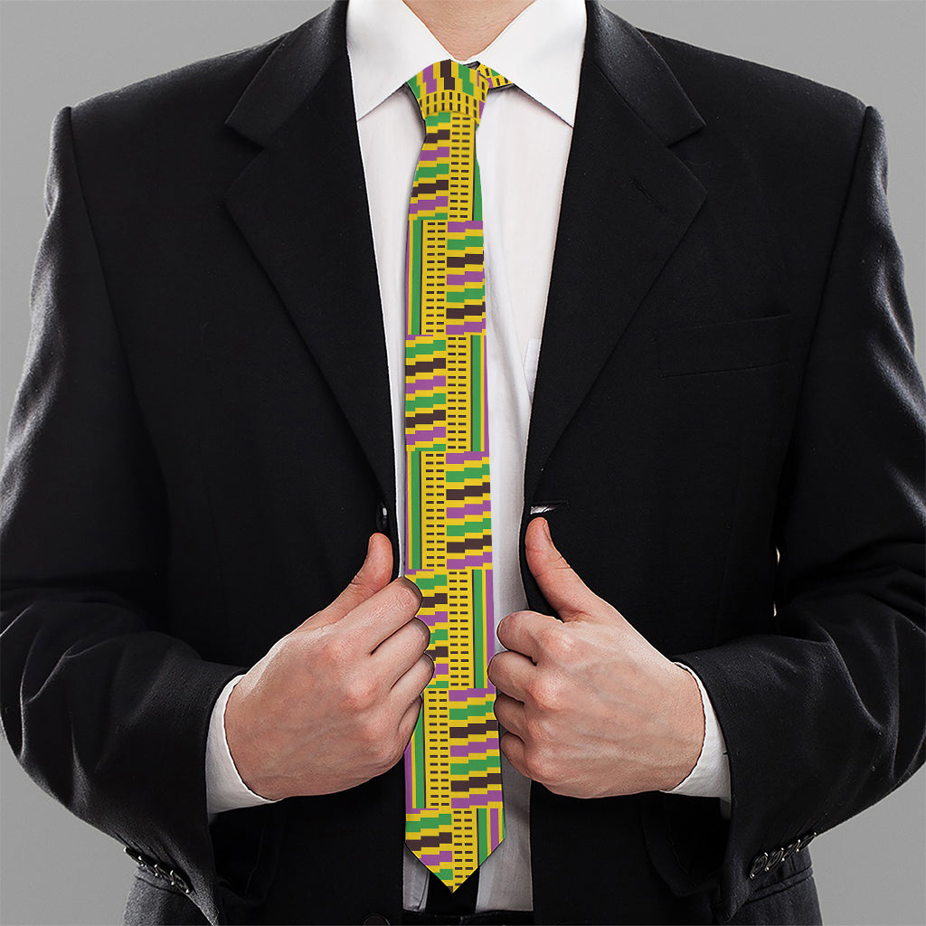 Ghana Kente Pattern Print Necktie