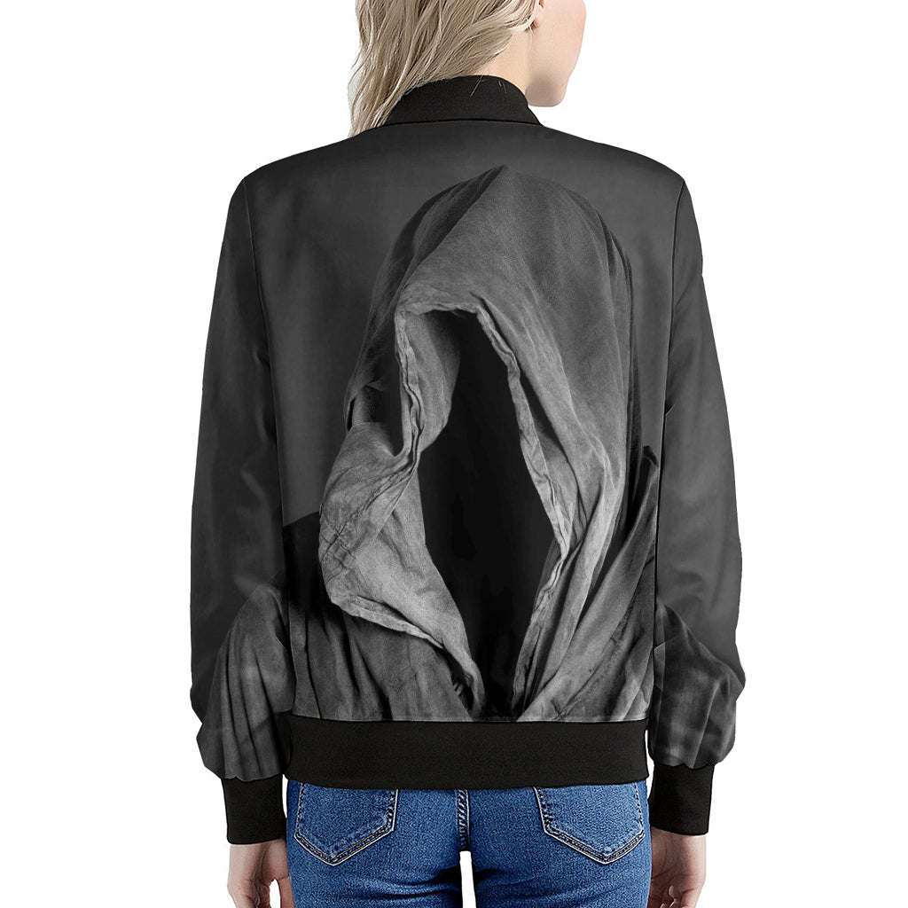 Ghost In The Darkness 3D Print Women's Bomber Jacket