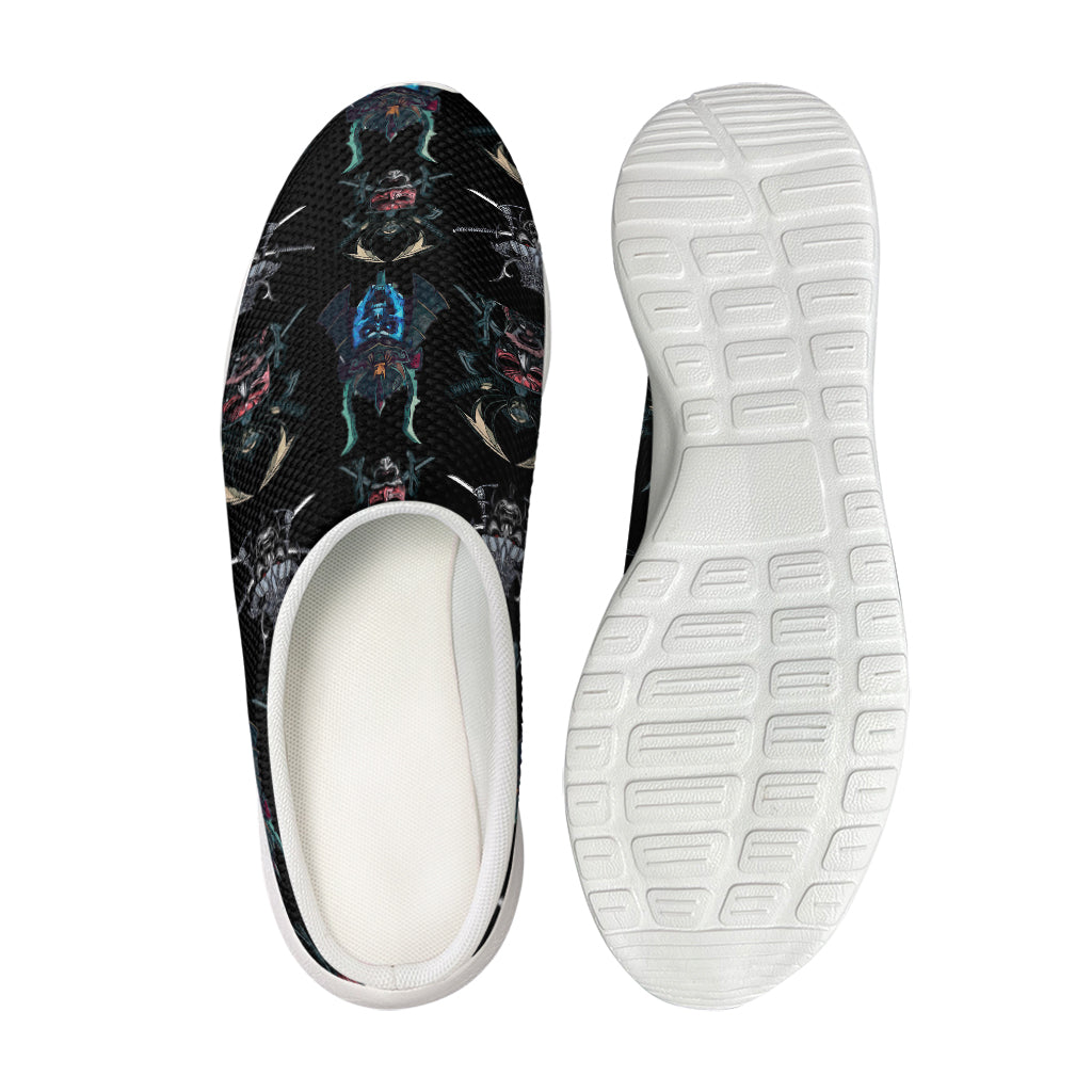 Ghost Samurai Mask Pattern Print Mesh Casual Shoes