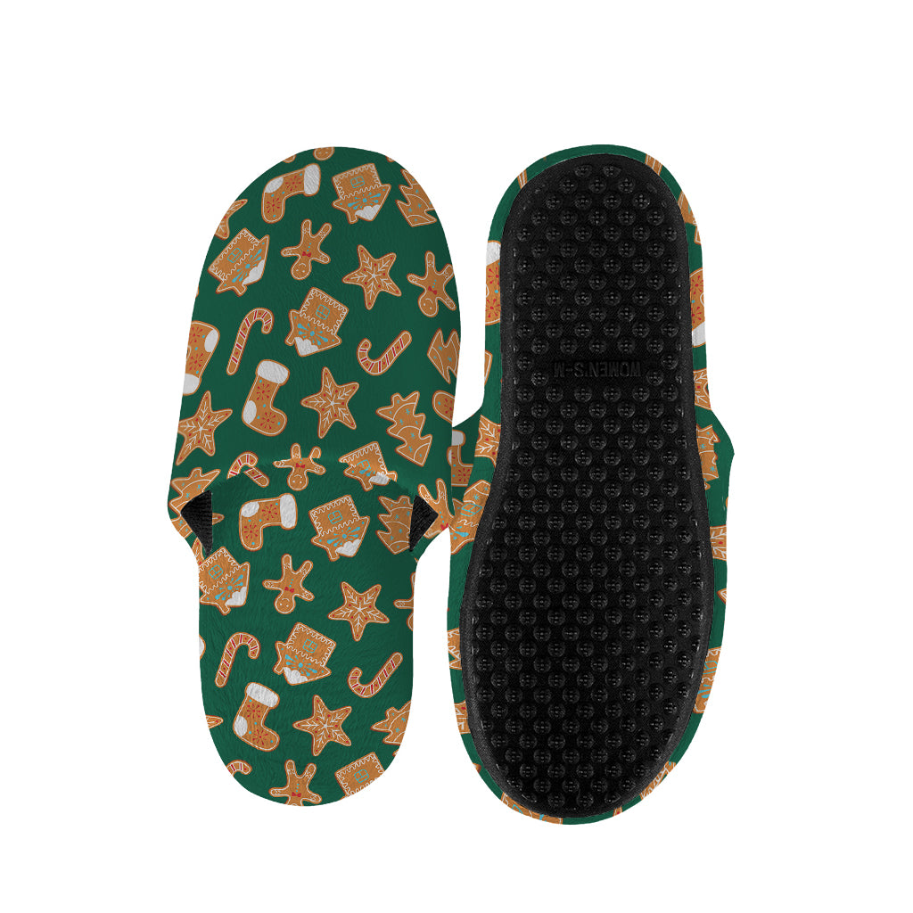 Gingerbread Cookies Pattern Print Slippers