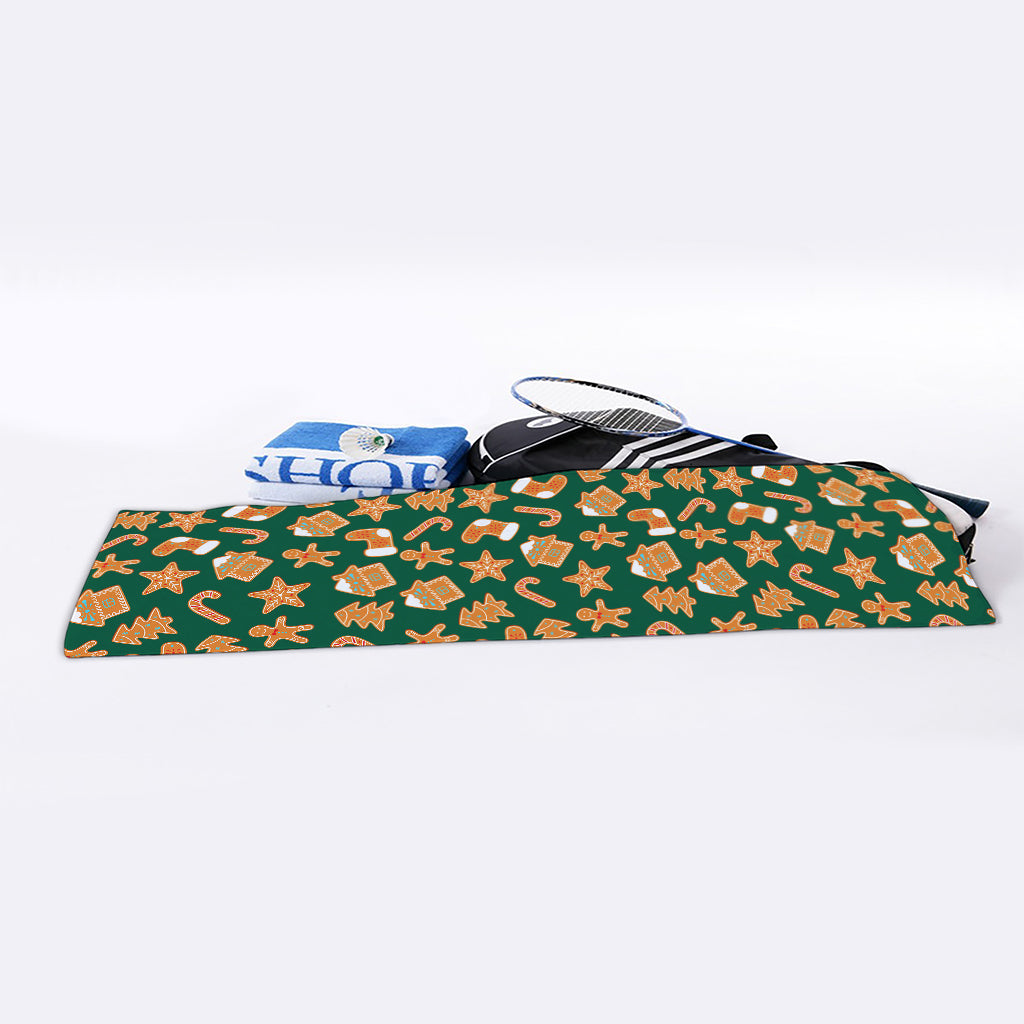 Gingerbread Cookies Pattern Print Sports Towel