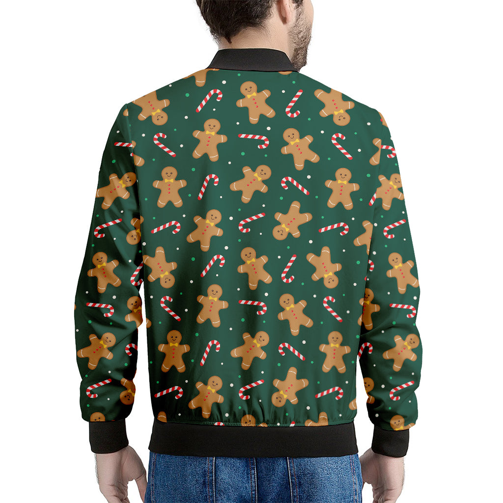 Gingerbread Man Cookies Pattern Print Men's Bomber Jacket