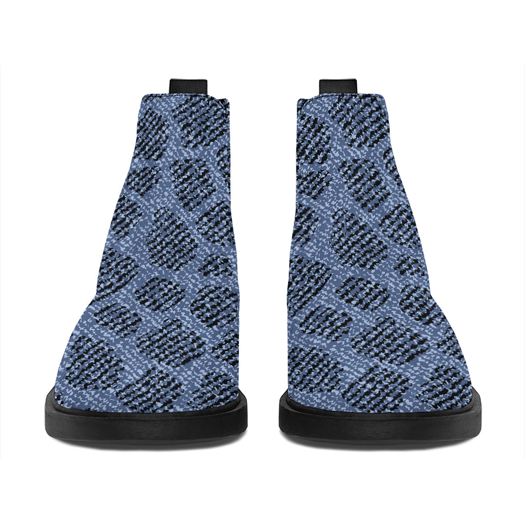 Giraffe Denim Jeans Pattern Print Flat Ankle Boots