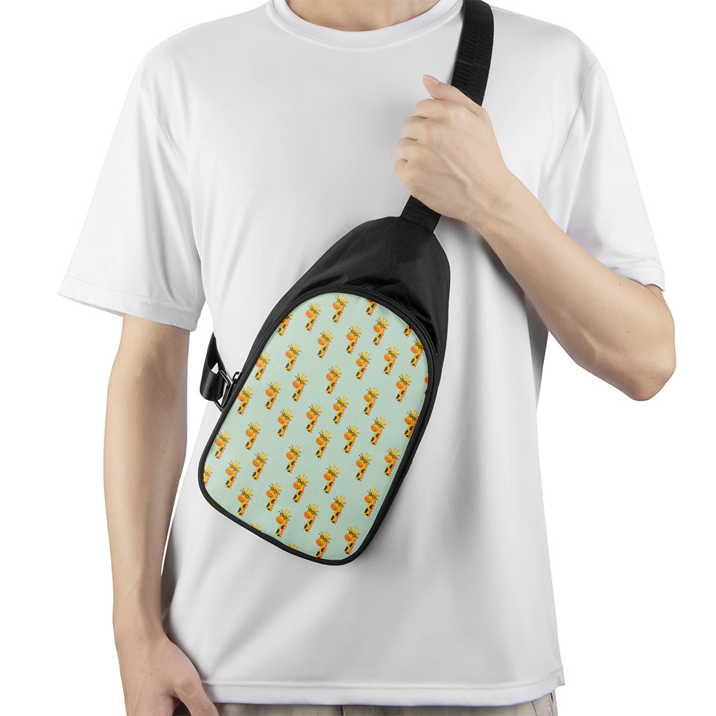 Giraffe With Glasses Pattern Print Chest Bag