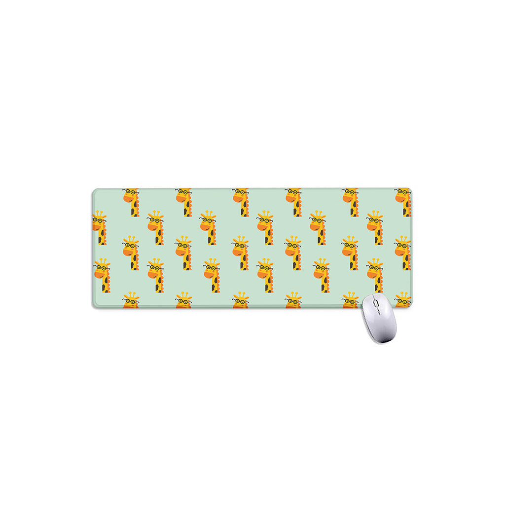 Giraffe With Glasses Pattern Print Extended Mouse Pad