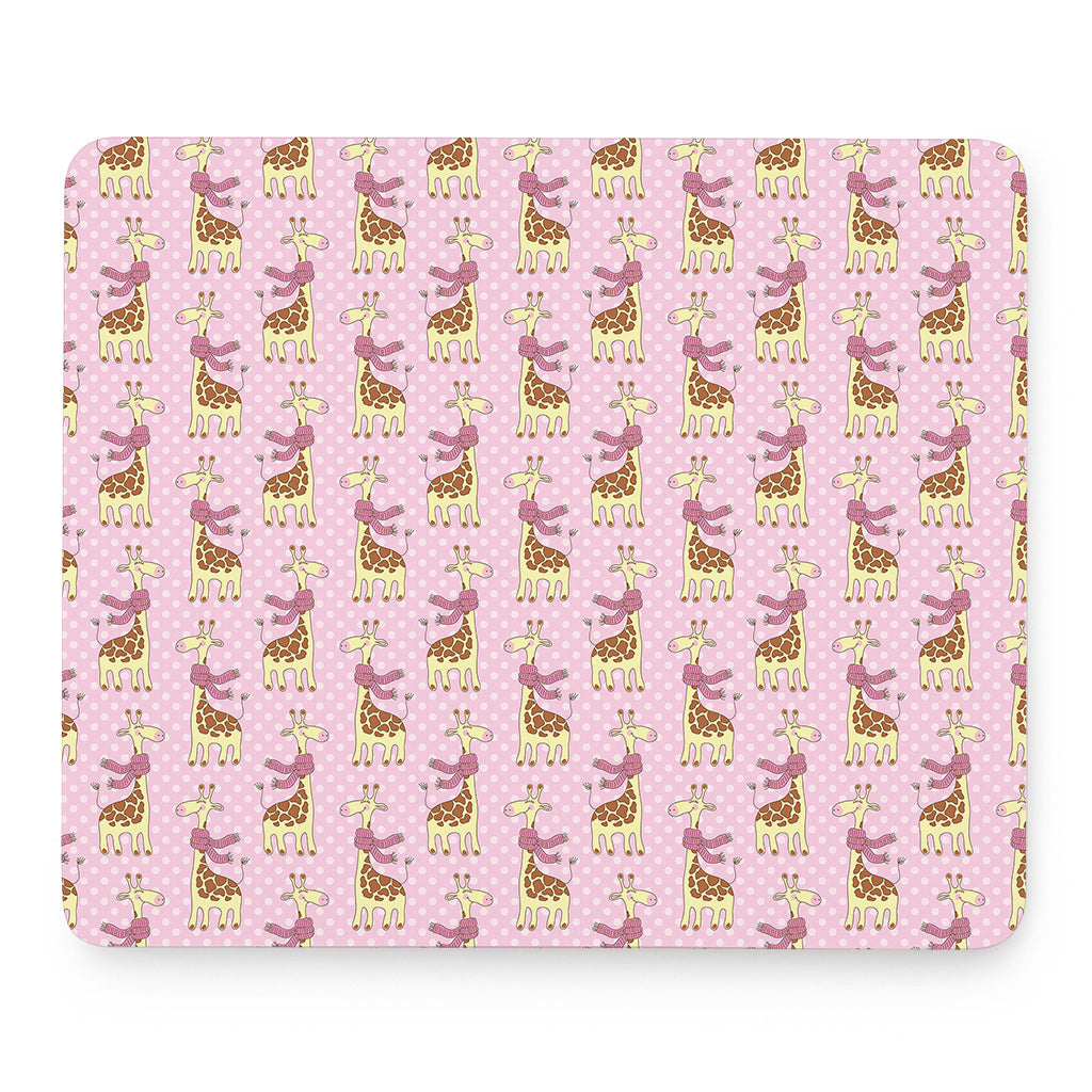 Giraffe With Scarf Pattern Print Mouse Pad