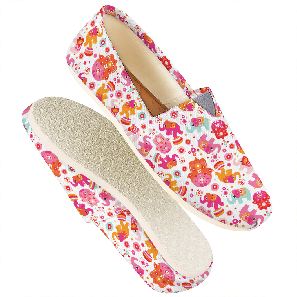 Girly Elephant And Hamsa Pattern Print Casual Shoes