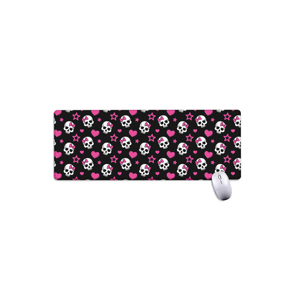 Girly Emo Skull Pattern Print Extended Mouse Pad