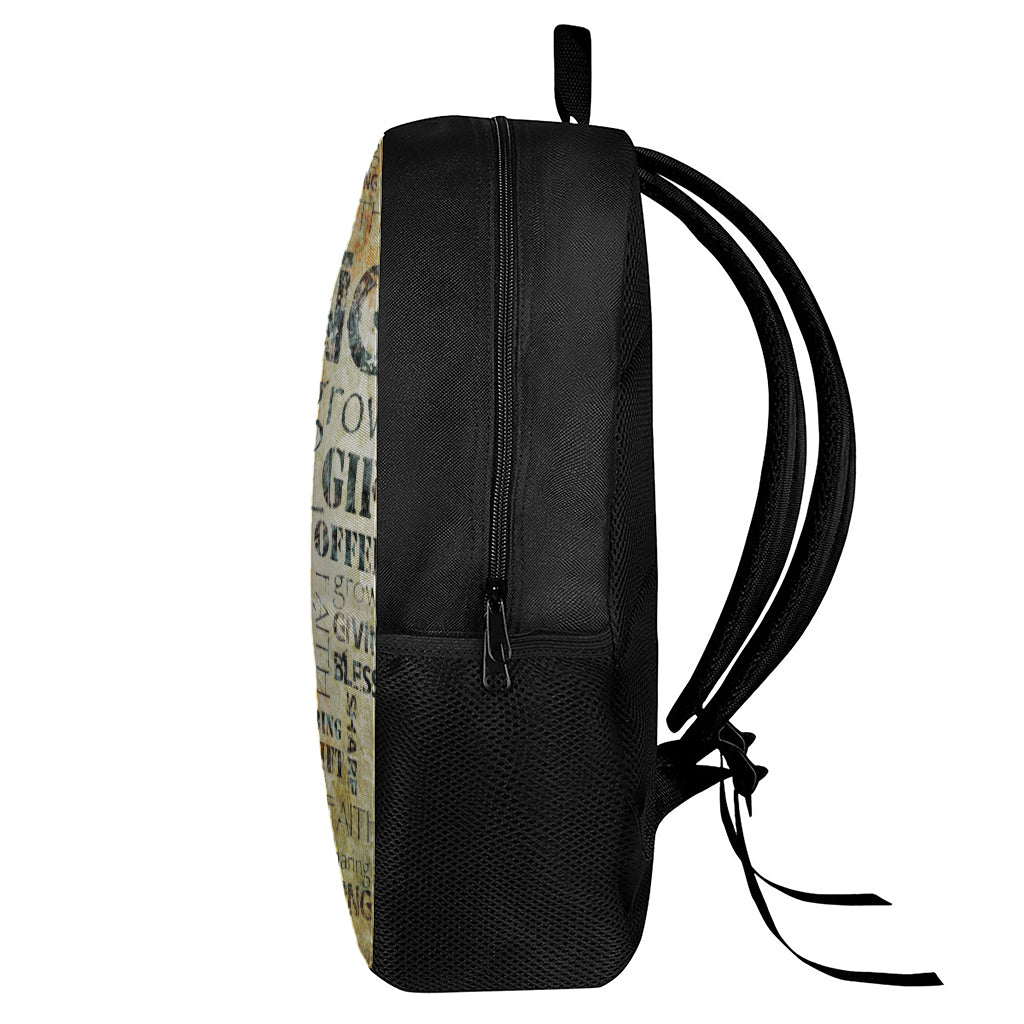 Giving And Tithing Religious Words Print 17 Inch Backpack