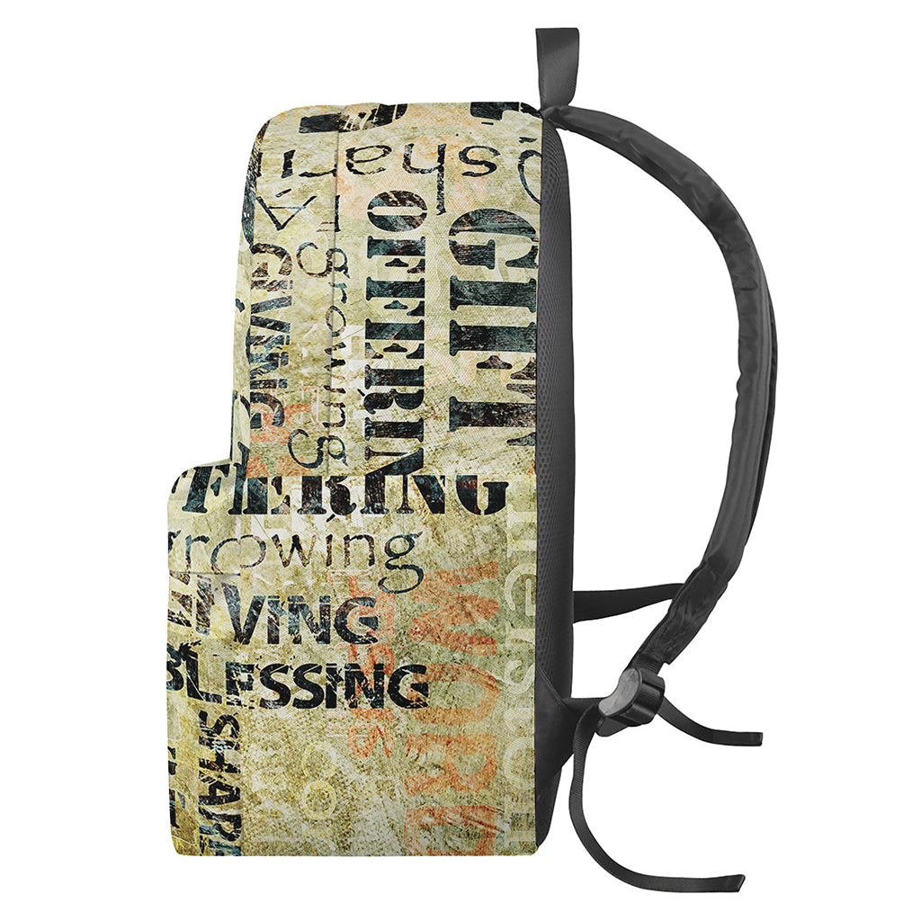 Giving And Tithing Religious Words Print Backpack