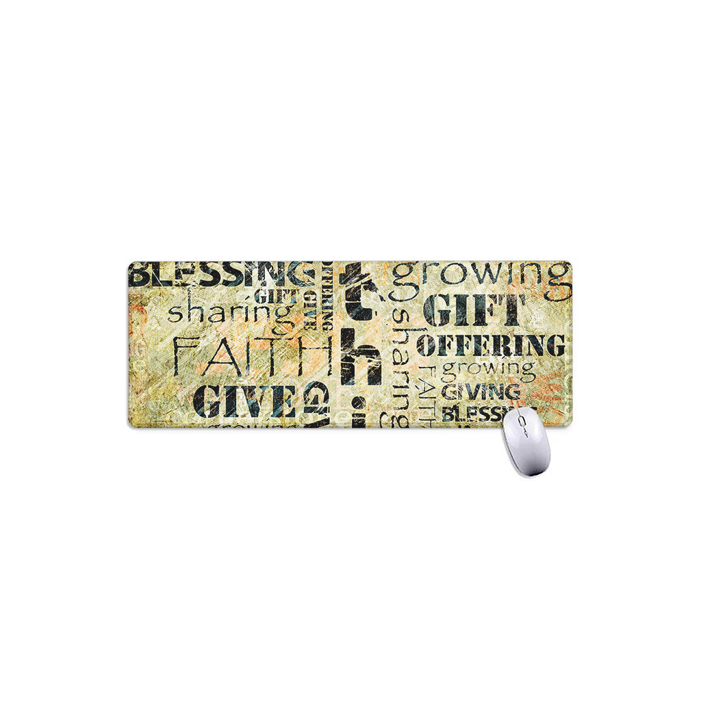 Giving And Tithing Religious Words Print Extended Mouse Pad