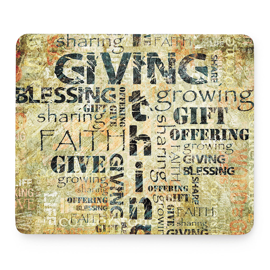 Giving And Tithing Religious Words Print Mouse Pad