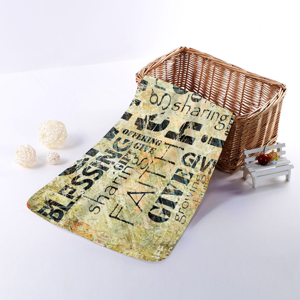 Giving And Tithing Religious Words Print Towel