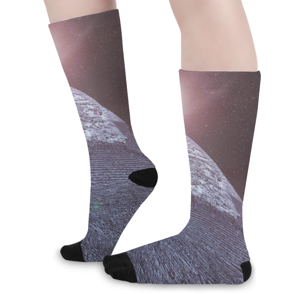 Giza Pyramid Print Long Socks